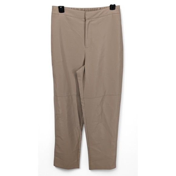 WAYF Women’s Faux Leather Straight Leg Pants Beige Size Small - Picture 1 of 8